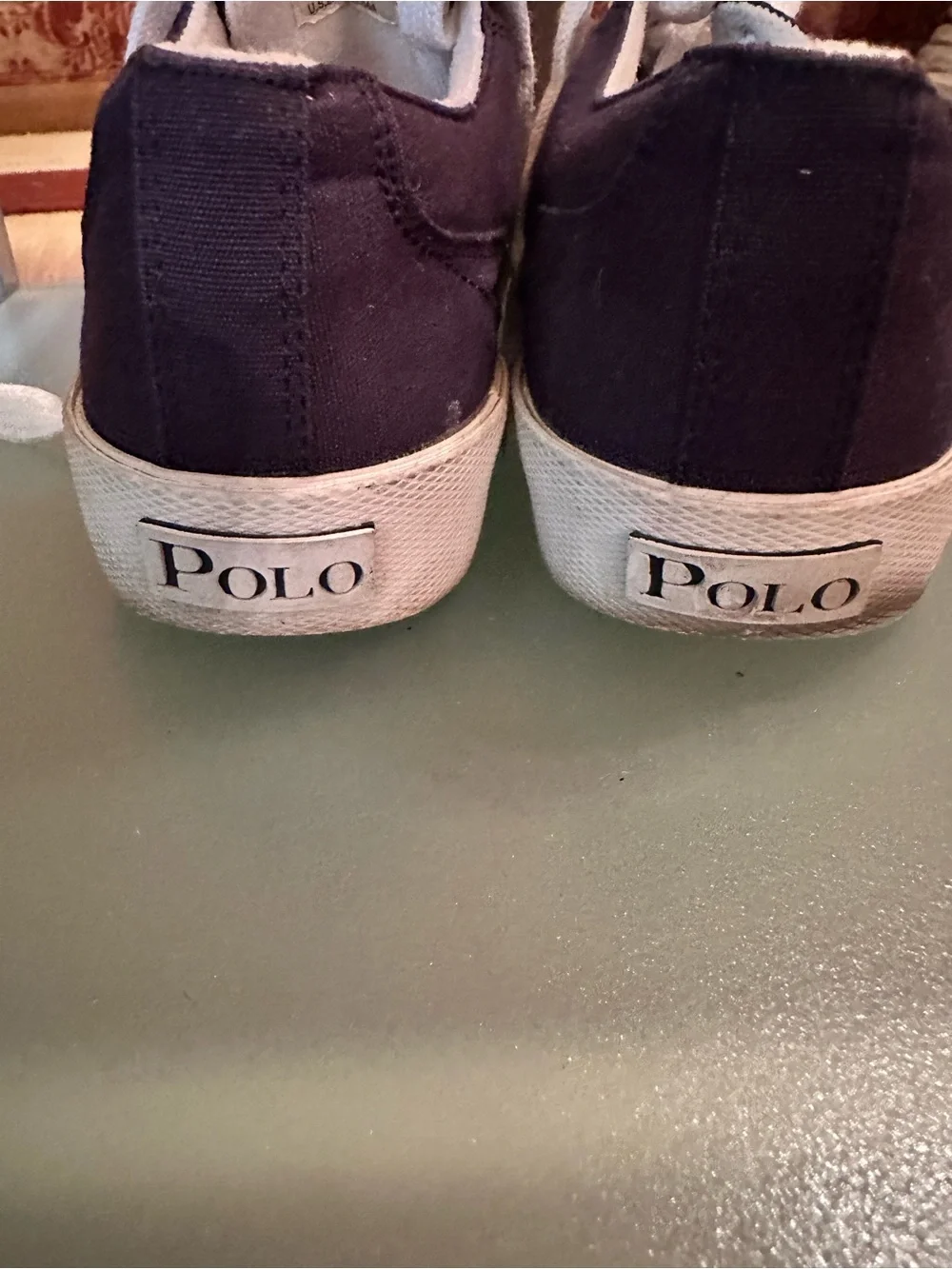 Polo by Ralph Lauren Navy Canvas Low-Top Sneakers with White Accents